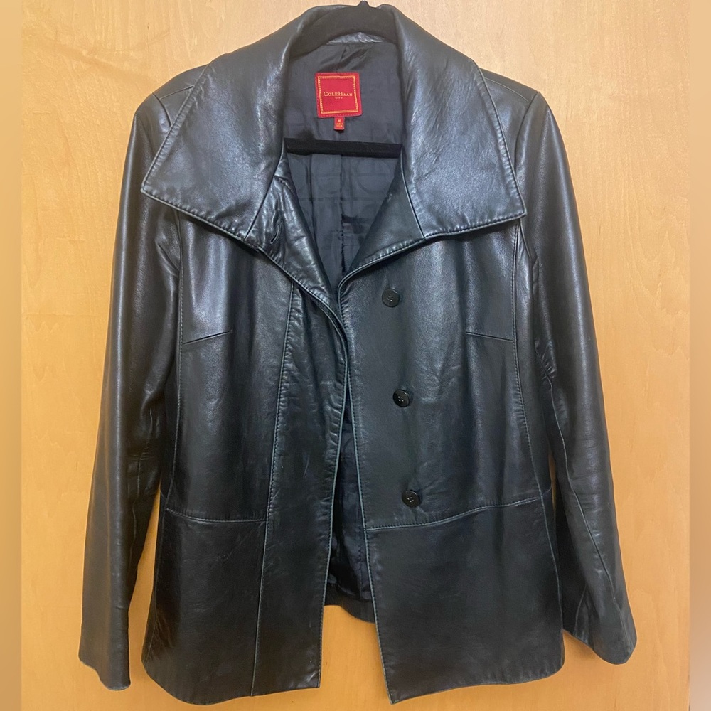 Cole Haan lamb skin leather jacket